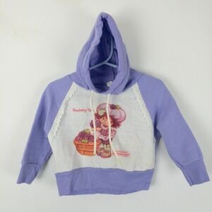 VTG Strawberry Shortcake Hoodie Kids 18M Purple Raspberry Tart 80s Lace
